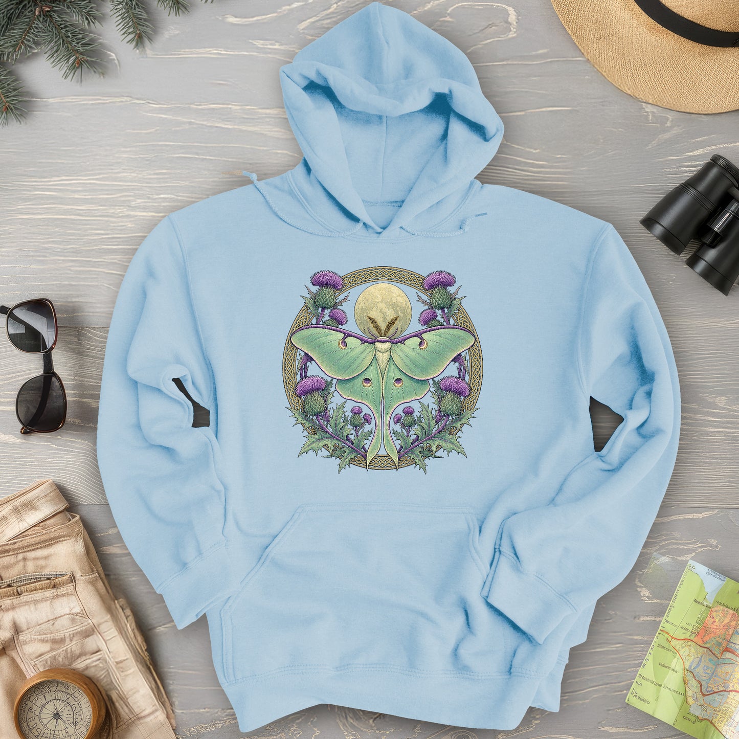 Thistle Luna Moth Hoodie