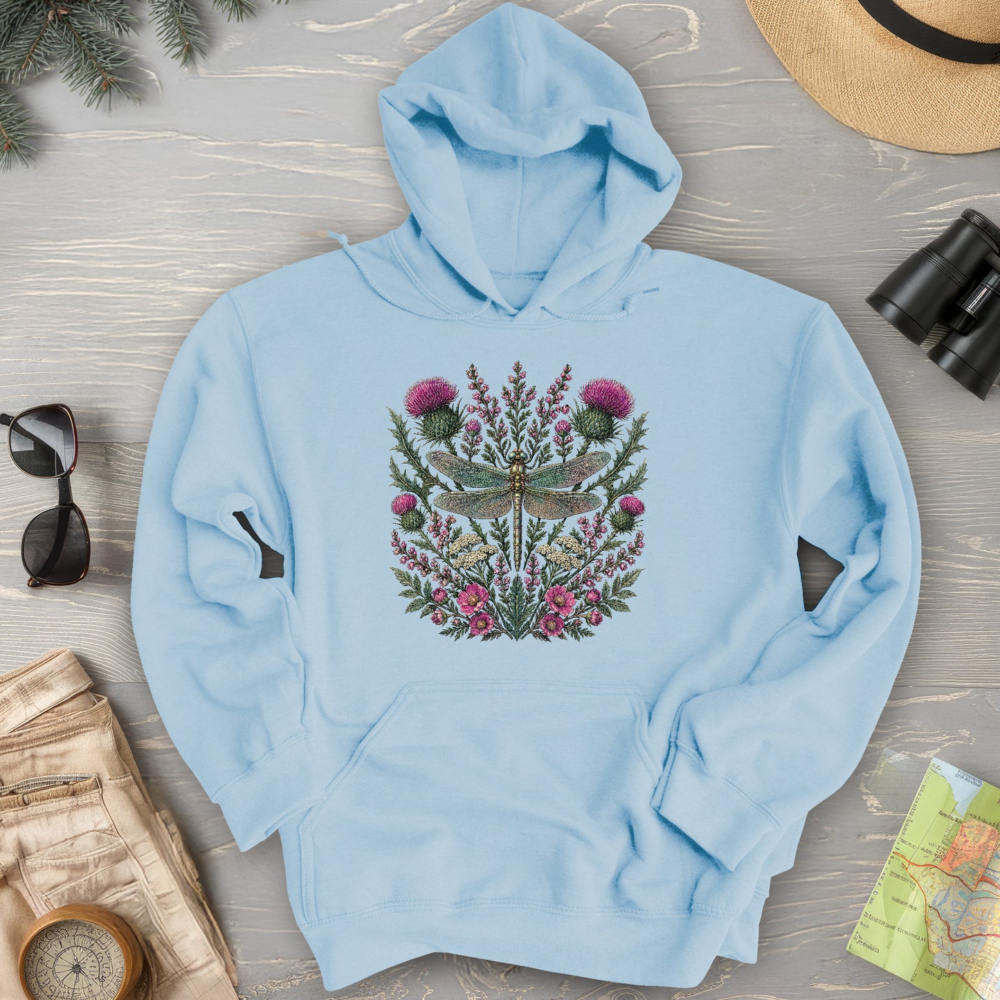Wild Dragonfly Thistle Hoodie