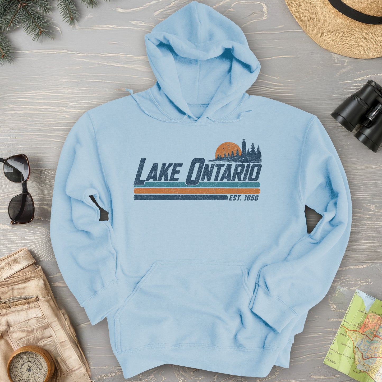 Lake Ontario Retro Stripe Hoodie