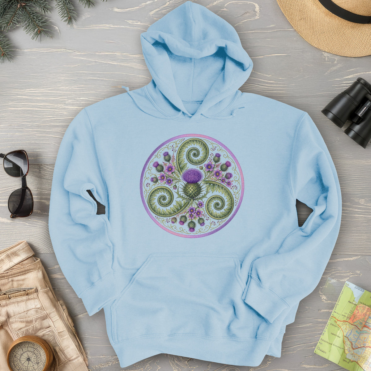 Thistle Triskele Fern Hoodie