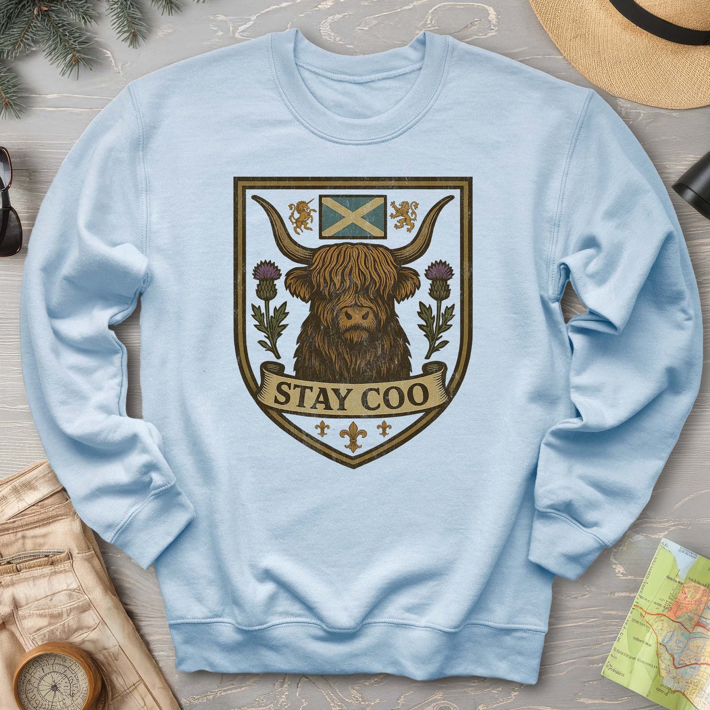 Highland Cow "Scottish Heraldry" Sweatshirt