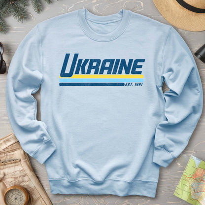 Ukraine Retro Stripe Crewneck Sweatshirt