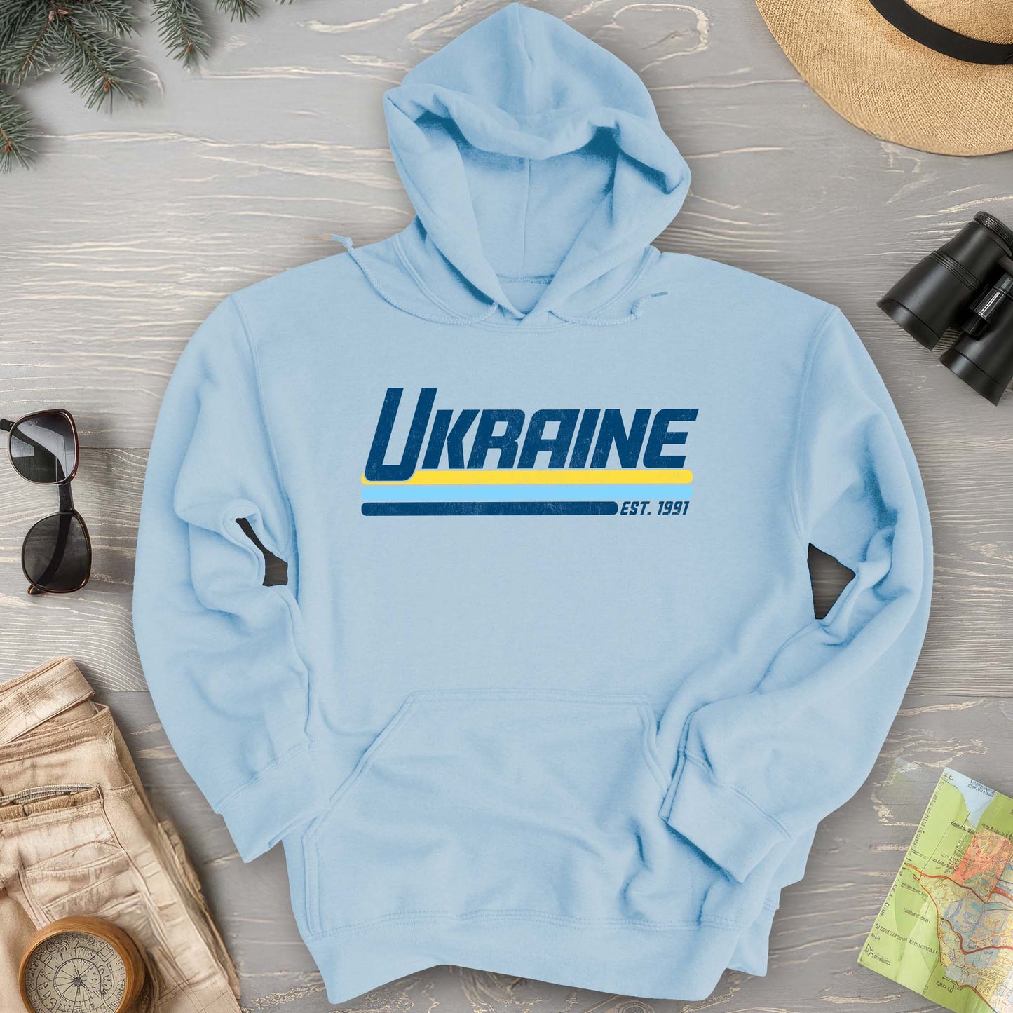 Ukraine Retro Stripe Hoodie