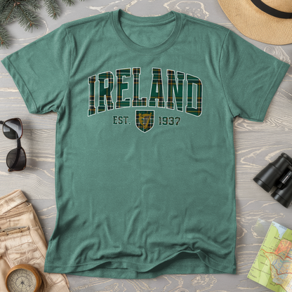 Ireland Tartan Varsity Comfort Colors T-Shirt