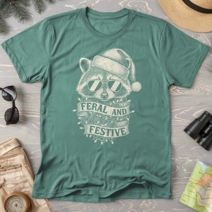 Feral and Festive Racoon Comfort Colors T-shirt