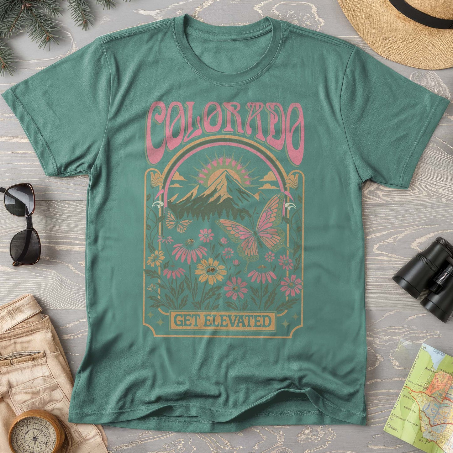 Colorado Get Elevated Butterfly Comfort Colors T-shirt