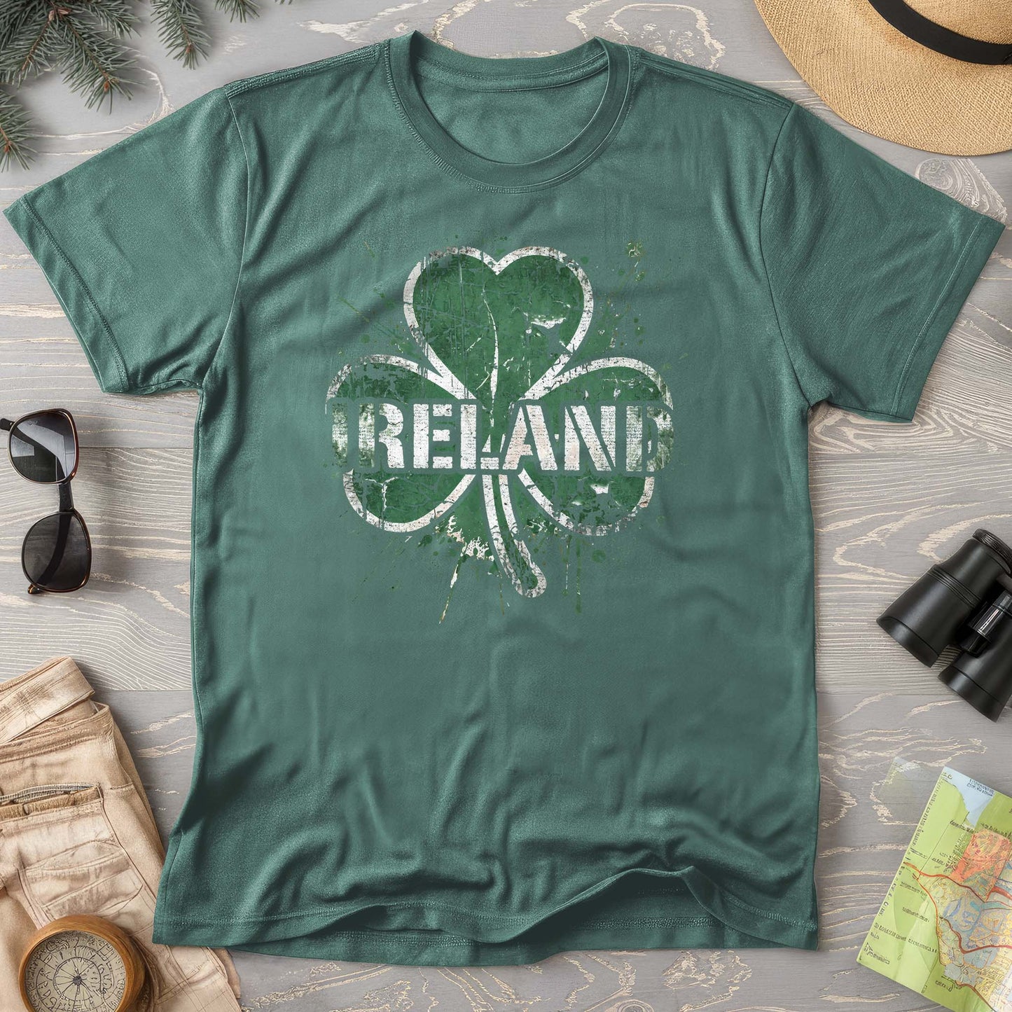 Ireland Shamrock Grunge T-shirt