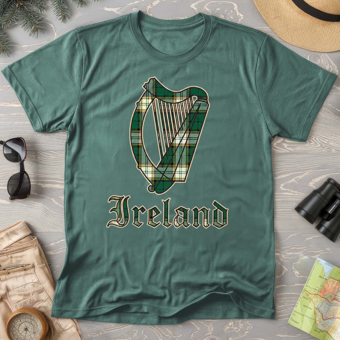 Ireland Tartan Harp T-Shirt