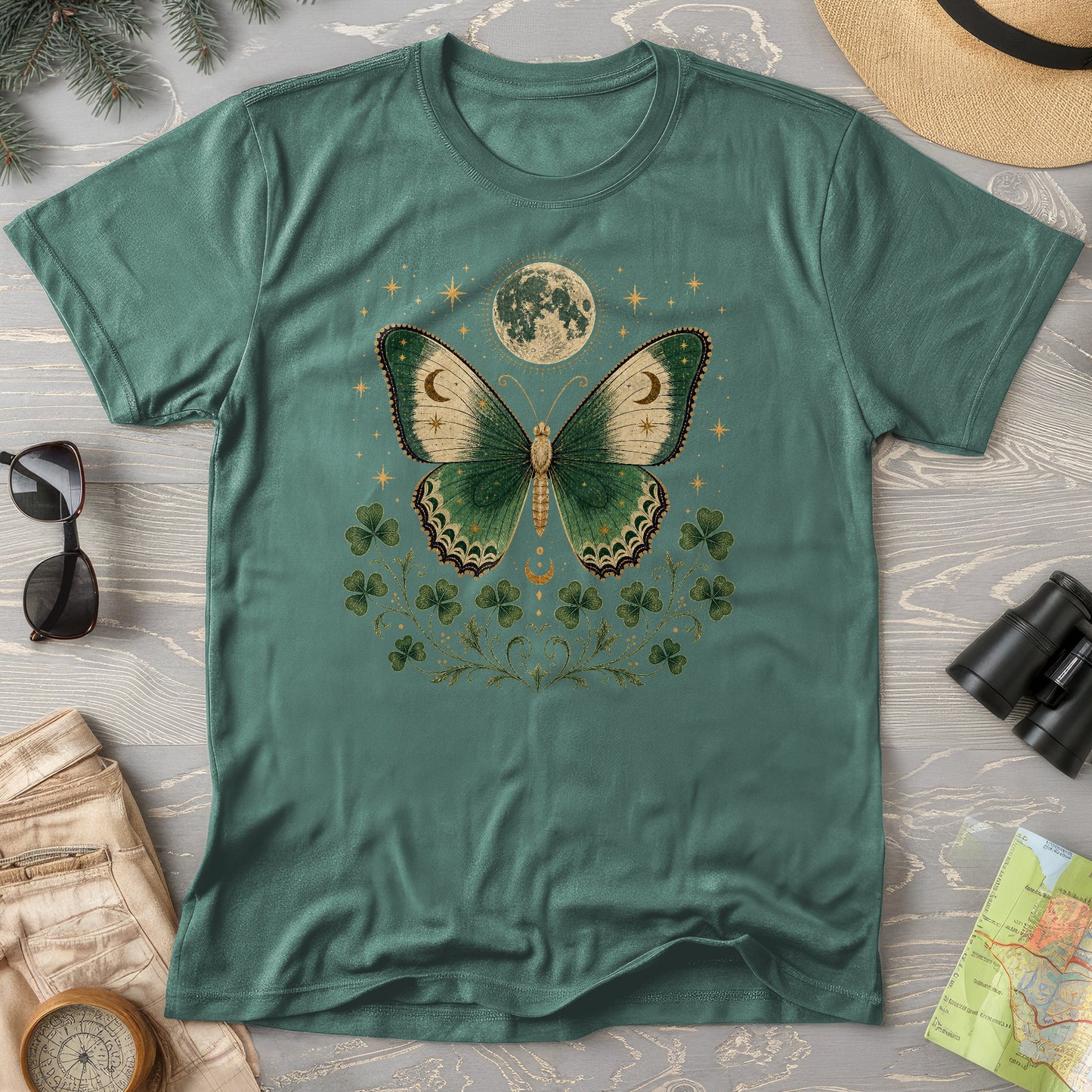 Shamrock Moon Butterfly T-Shirt