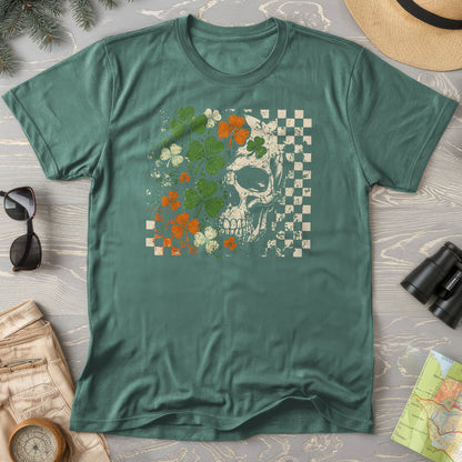 Shamrock Skull Check T-Shirt