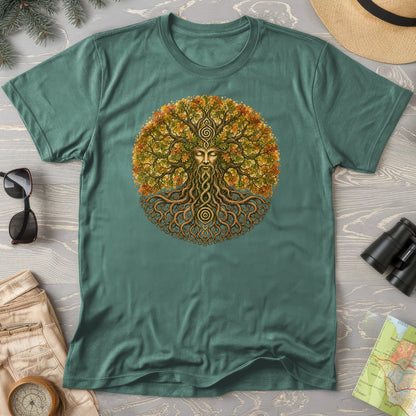 Green Man Autumn Bloom T-Shirt