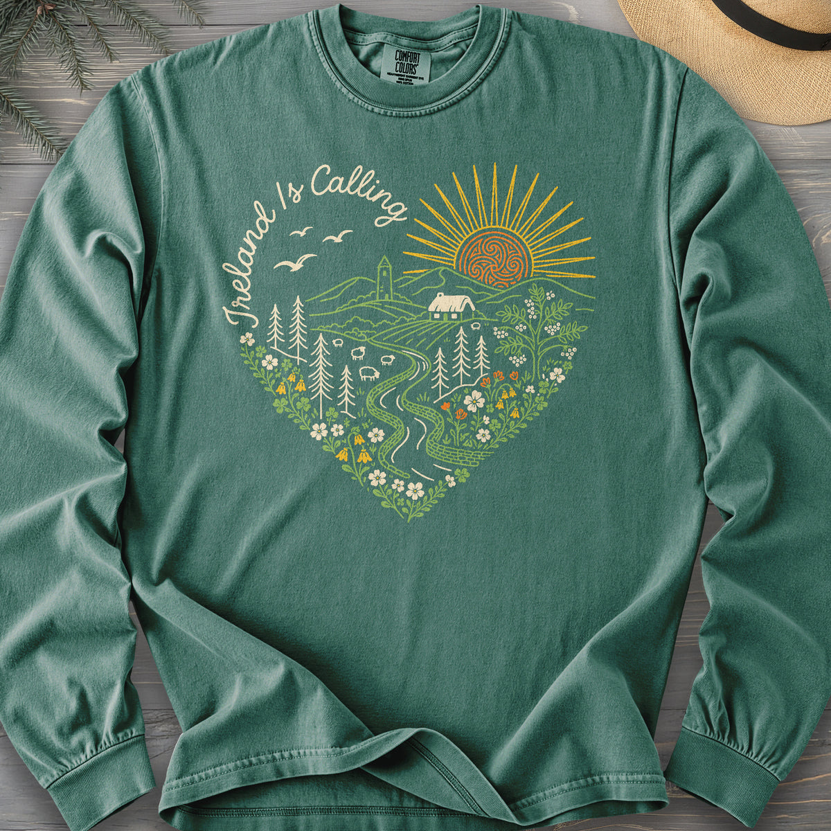 Ireland is Calling Heart Long Sleeve Shirt