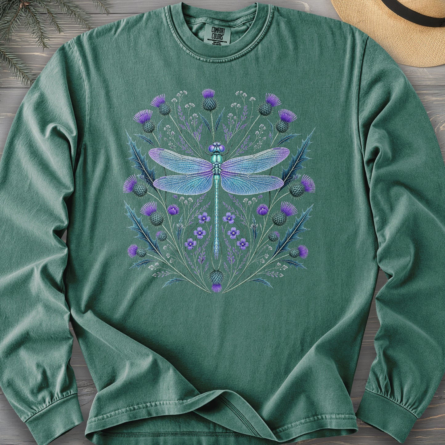 Dragonfly Thistle Long Sleeve Shirt