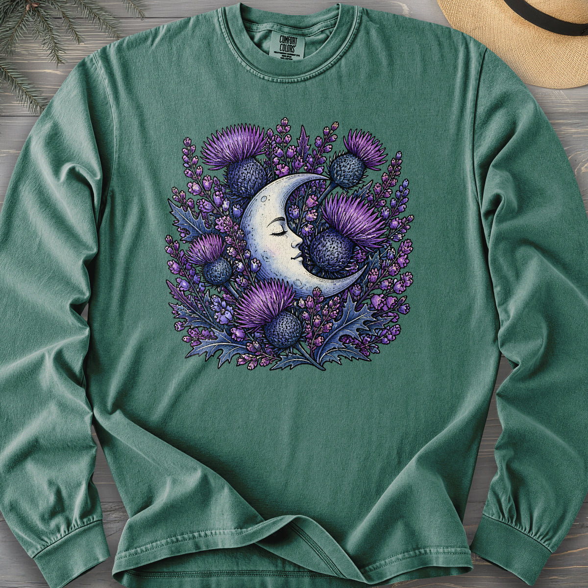 Botanical Moon Thistle Comfort Colors 6014 Long Sleeve