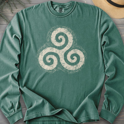 Triskele Charcoal Sketch Comfort Colors 6014 Long Sleeve