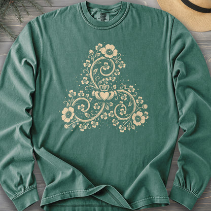 Triskele Shamrock Spiral Comfort Colors 6014 Long Sleeve