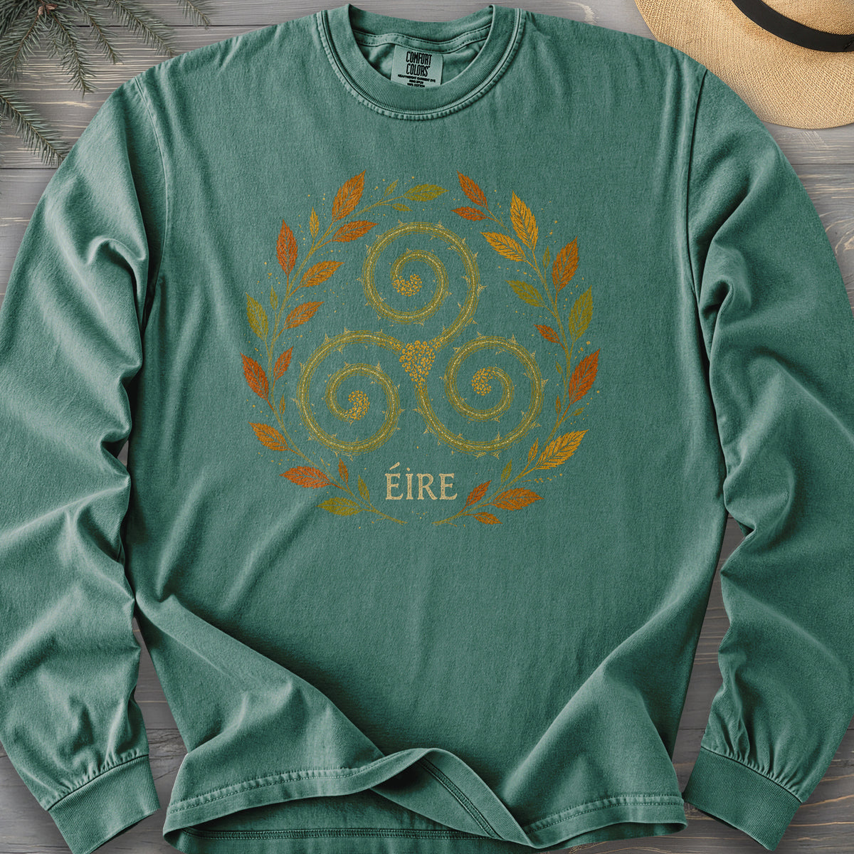 Éire Autumn Spiral Comfort Colors 6014 Long Sleeve