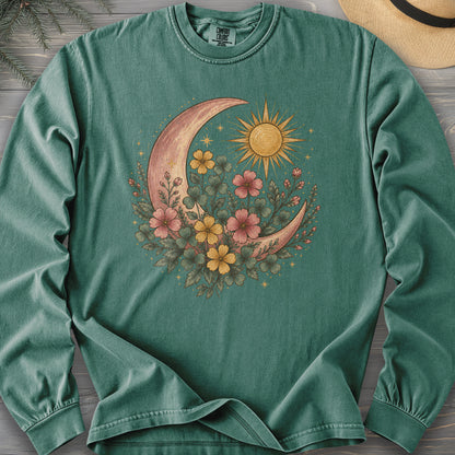 Shamrock Crescent Moon Comfort Colors 6014 Long Sleeve