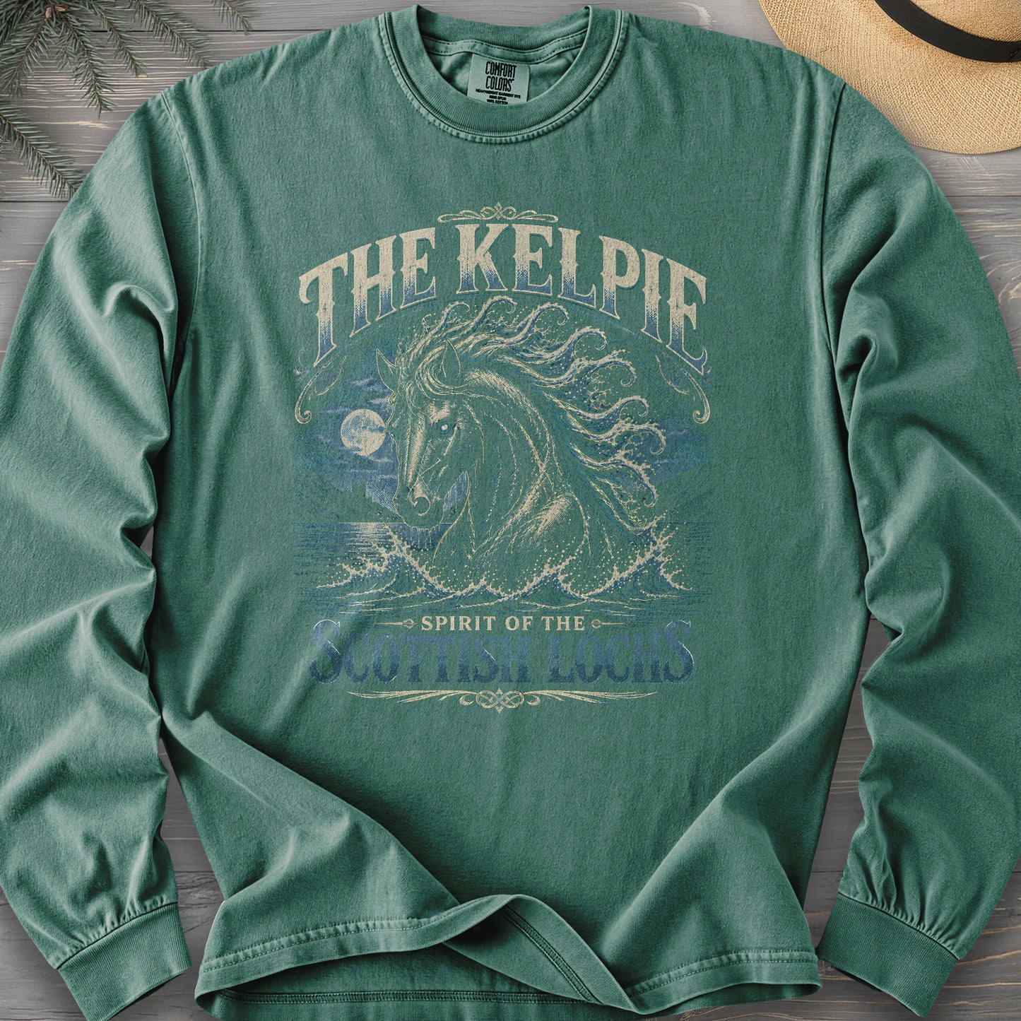 The Kelpie Scottish Lochs Comfort Colors 6014 Long Sleeve