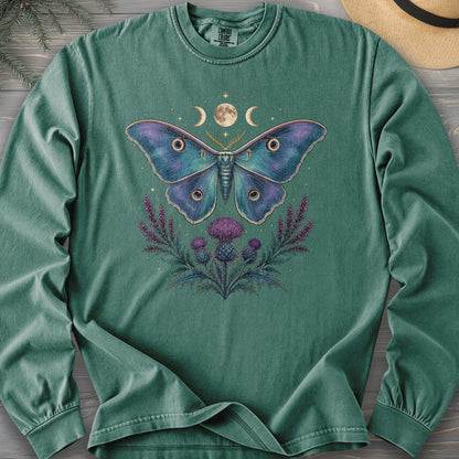 Luna Moth Thistle Bouquet Comfort Colors 6014 Long Sleeve