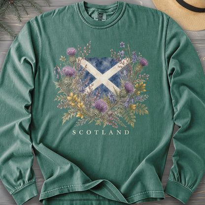 Botanical Scotland Flag Comfort Colors 6014 Long Sleeve