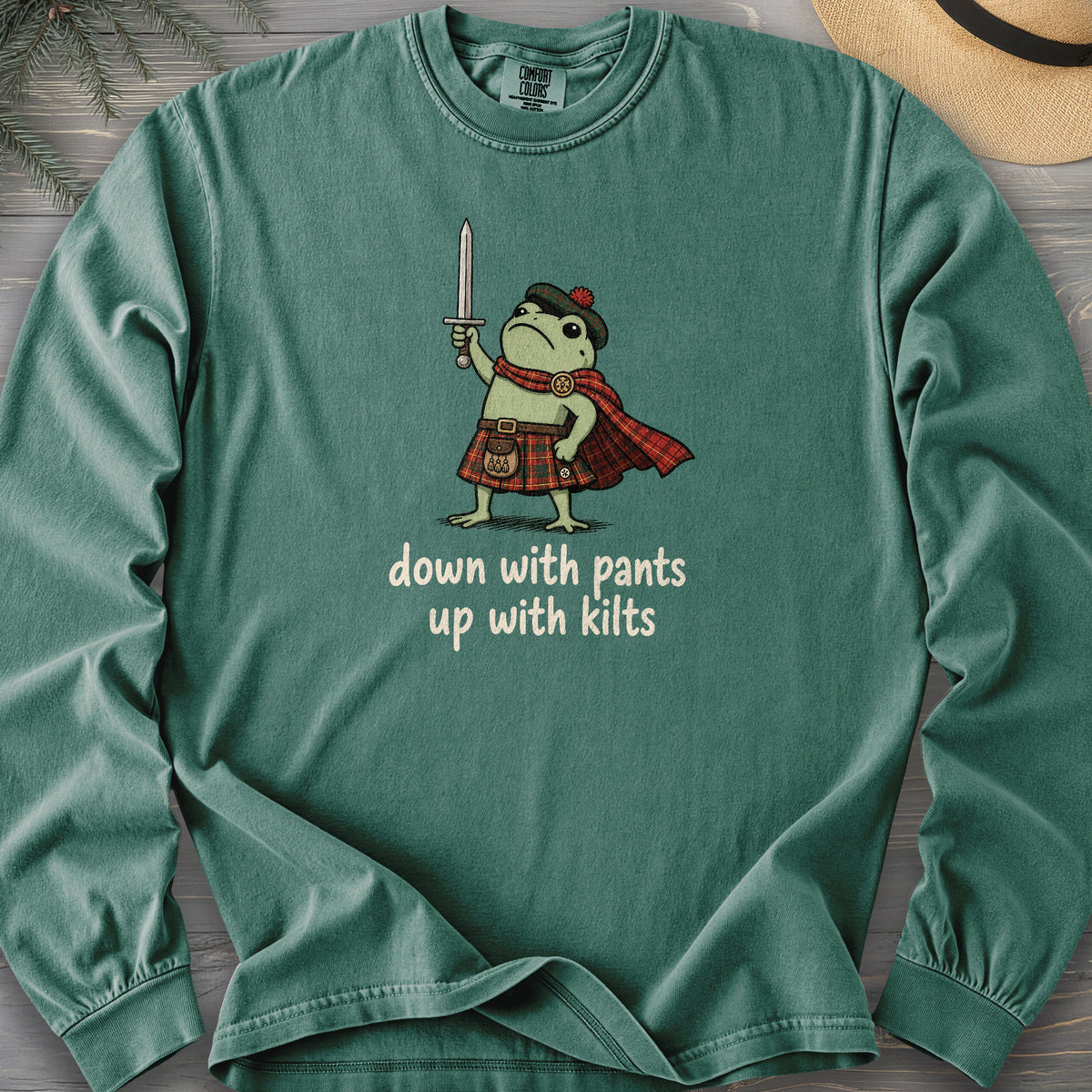 Down With Pants Up With Kilts Comfort Colors 6014 Long Sleeve