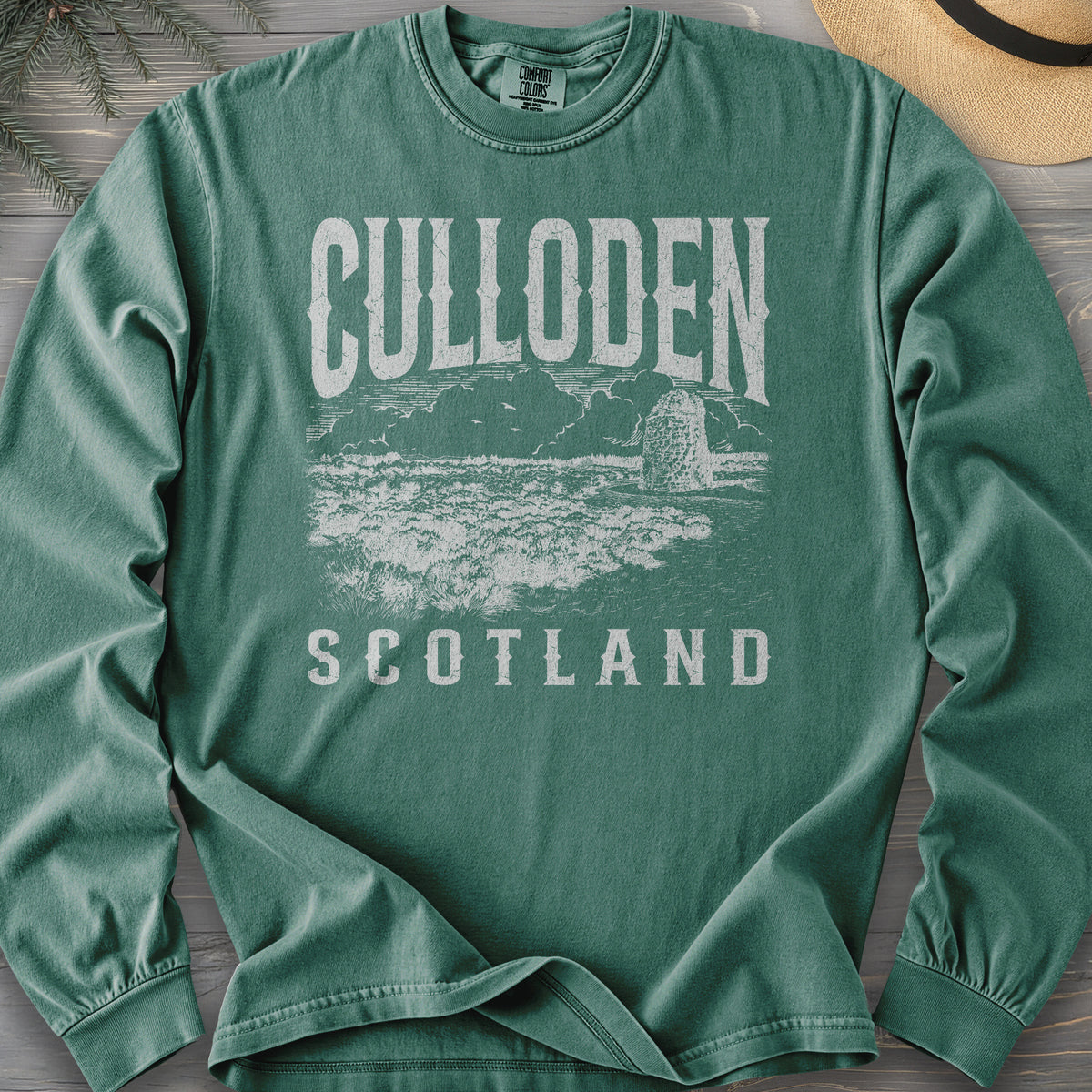 Culloden Scotland Sketch Comfort Colors 6014 Long Sleeve