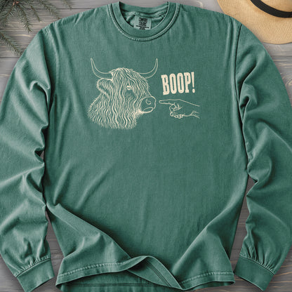 Boop Highland Coo Comfort Colors 6014 Long Sleeve