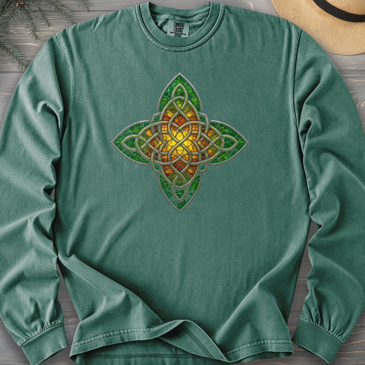 Celtic Glass Star Comfort Colors 6014 Long Sleeve