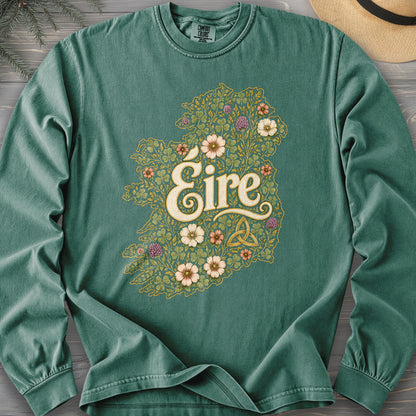 Éire Floral Map Comfort Colors 6014 Long Sleeve