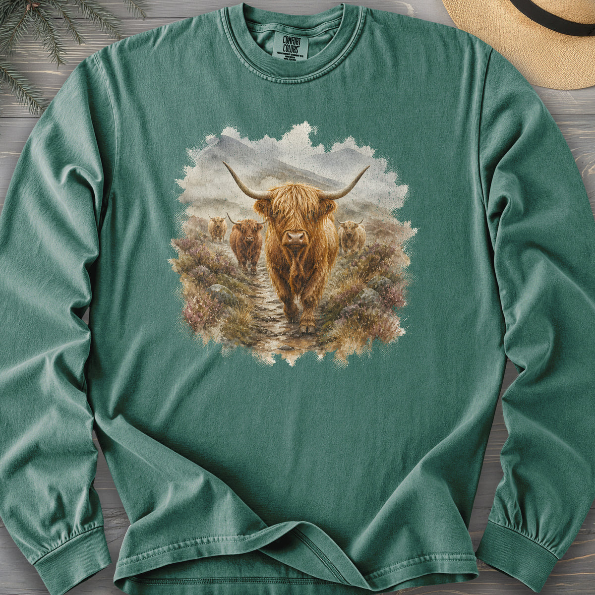 Watercolor Coos Comfort Colors 6014 Long Sleeve