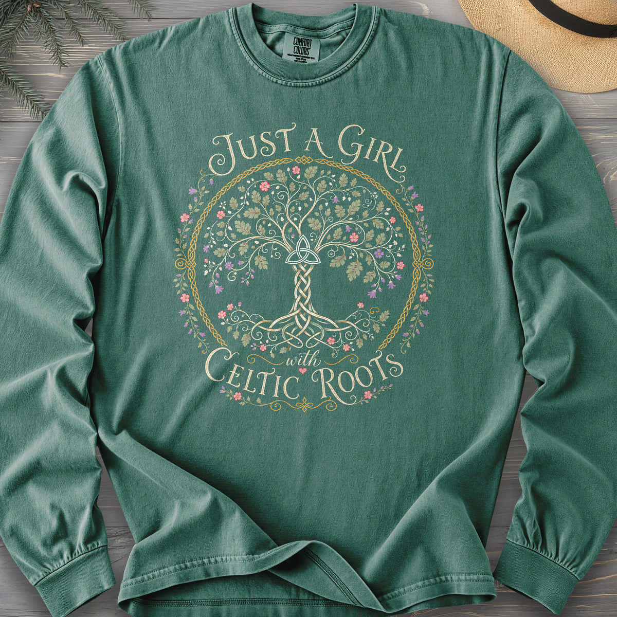 Just A Girl Celtic Comfort Colors 6014 Long Sleeve