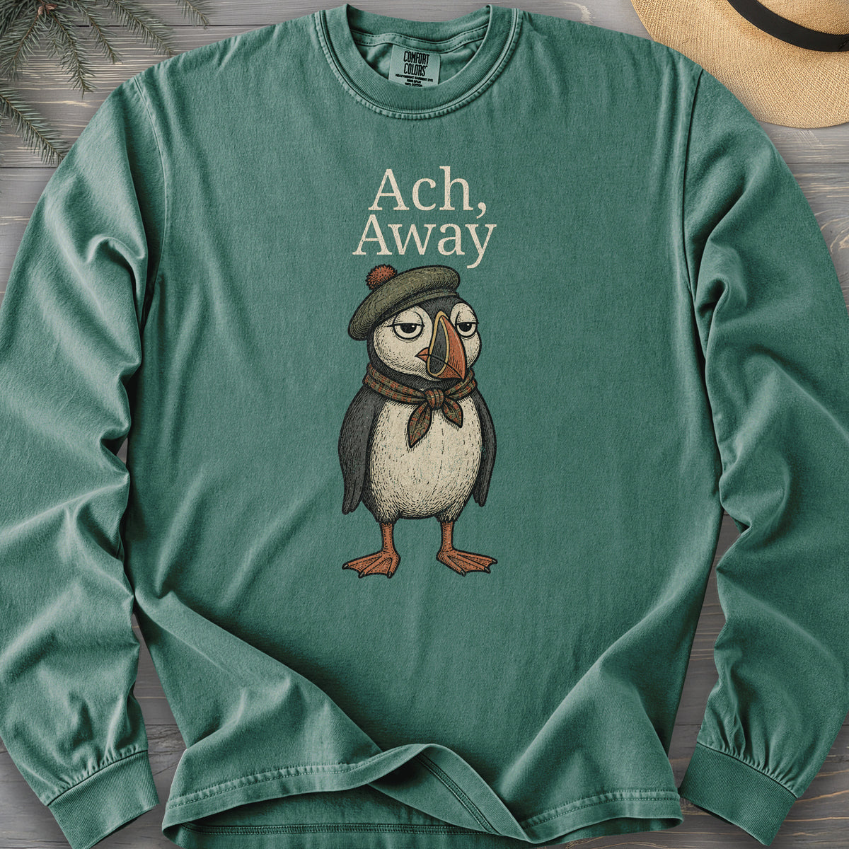 Ach, Away Puffin Comfort Colors 6014 Long Sleeve