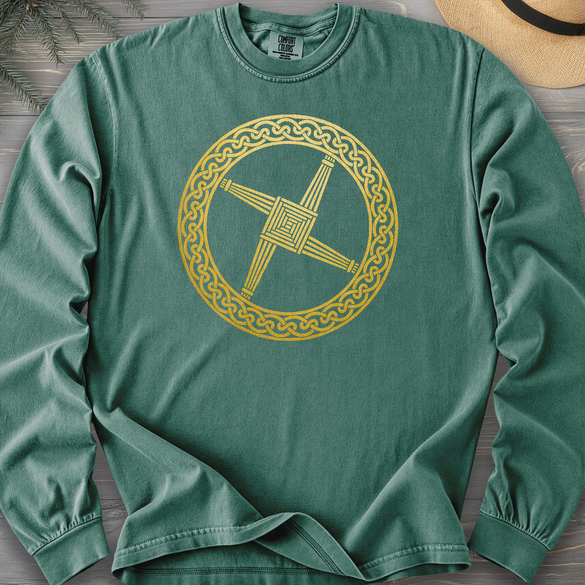 St Brigids Cross Comfort Colors 6014 Long Sleeve