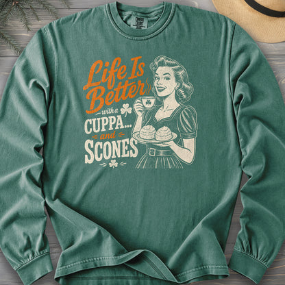 Cuppa Scones Comfort Colors 6014 Long Sleeve