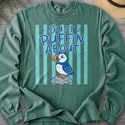 Just Puffin About Stripes Comfort Colors 6014 Long Sleeve