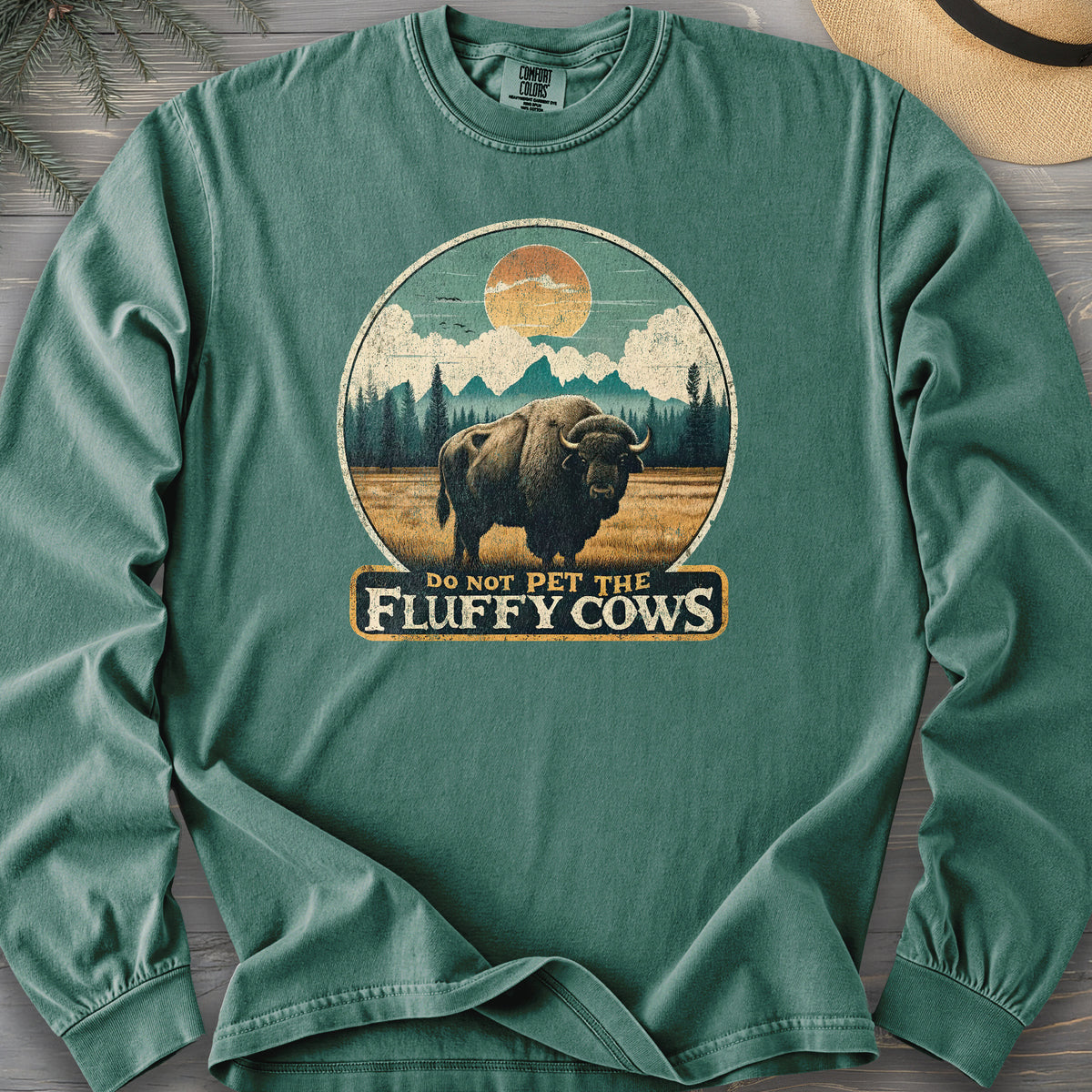"Do Not Pet the Fluffy Cows" Buffalo Long Sleeve Shirt