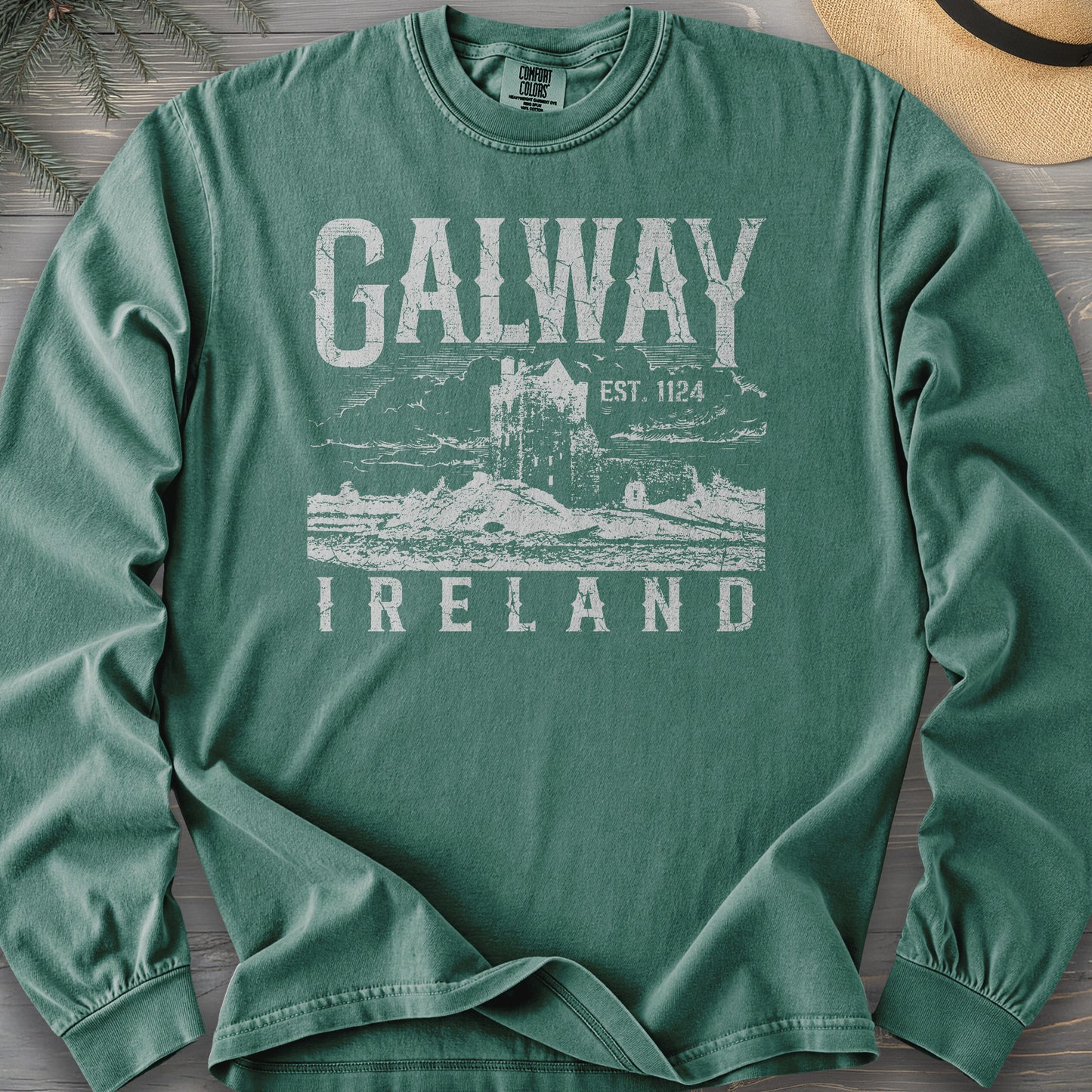Galway Ireland Vintage Print Long Sleeve Shirt