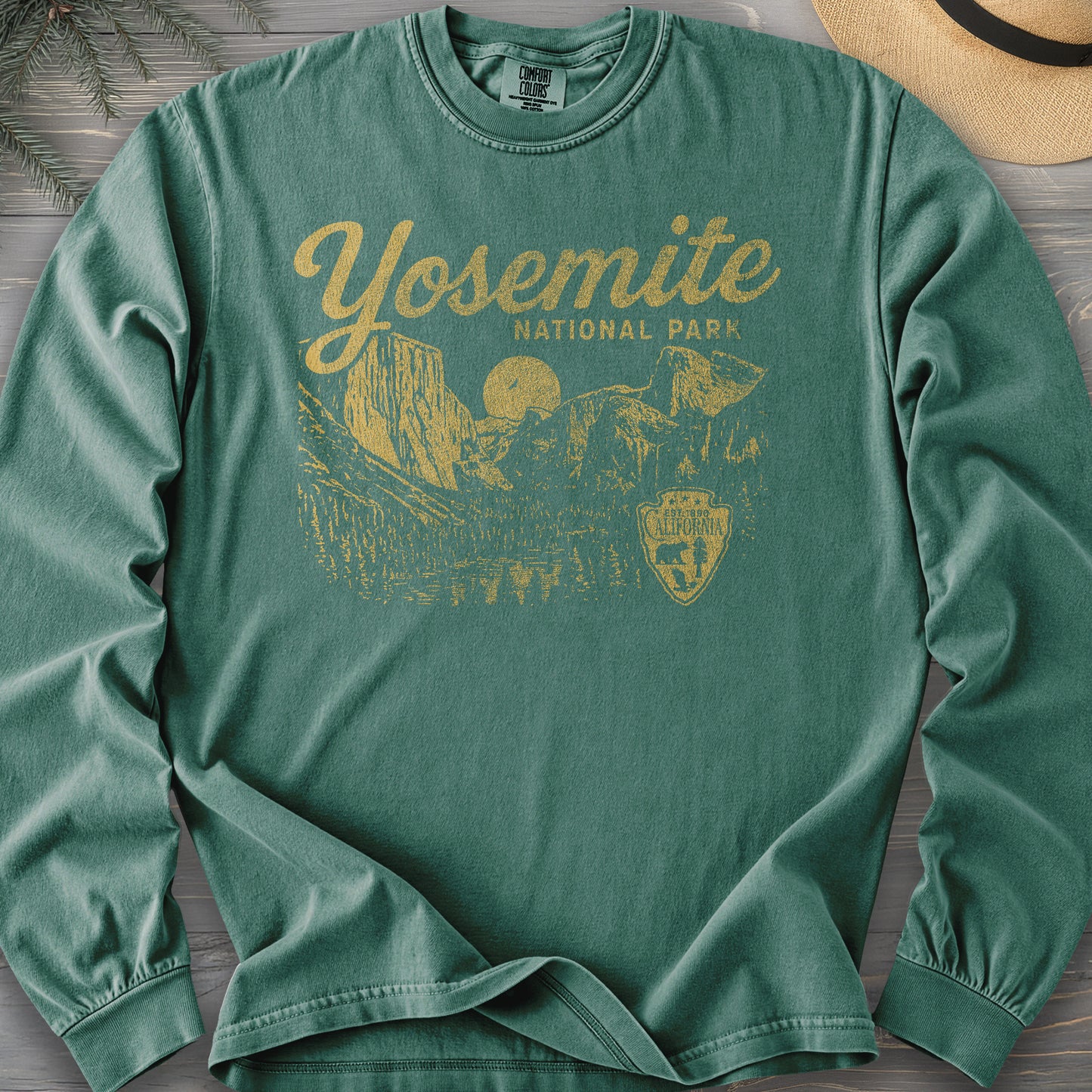 Yosemite National Park "Vintage Sketch" Long Sleeve Shirt