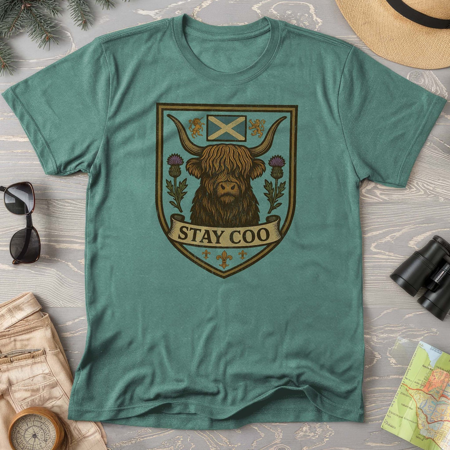 Highland Cow "Scottish Heraldry" Comfort Colors T-Shirt