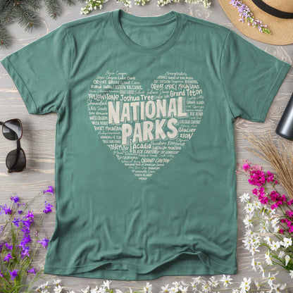 National Park Word Art "Heart" Comfort Colors T-Shirt