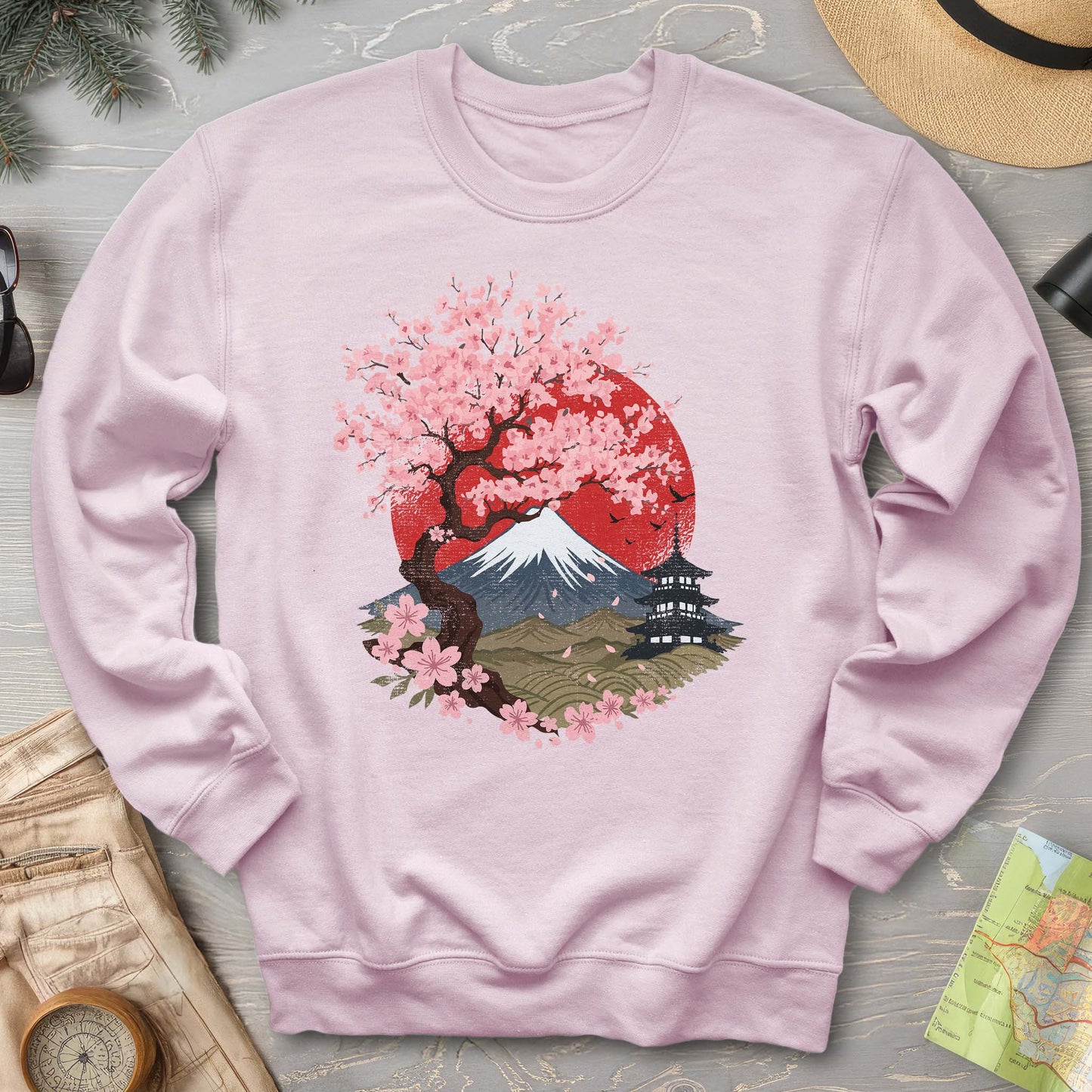 Mount Fuji Cherry Blossoms Sweatshirt