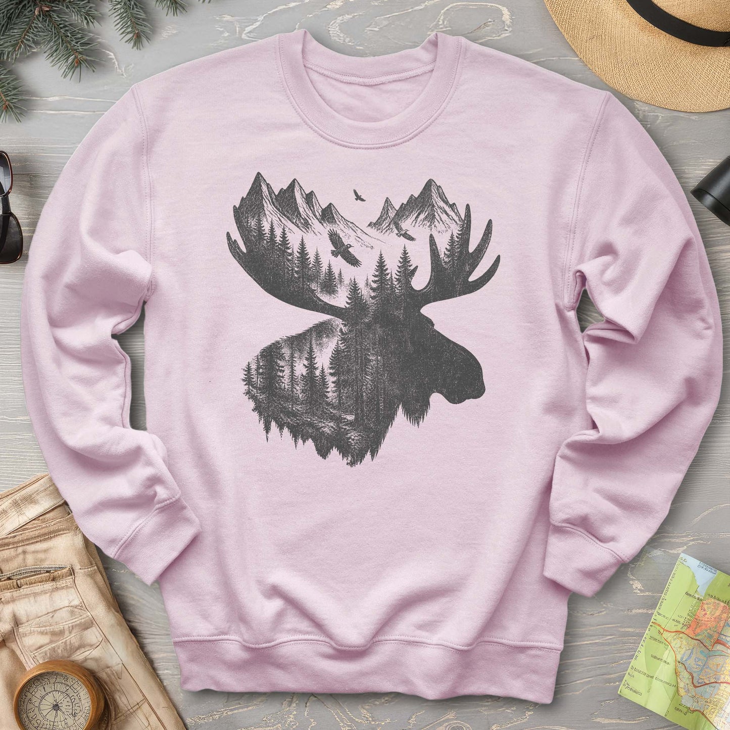 Moose Double Exposure Sweatshirt