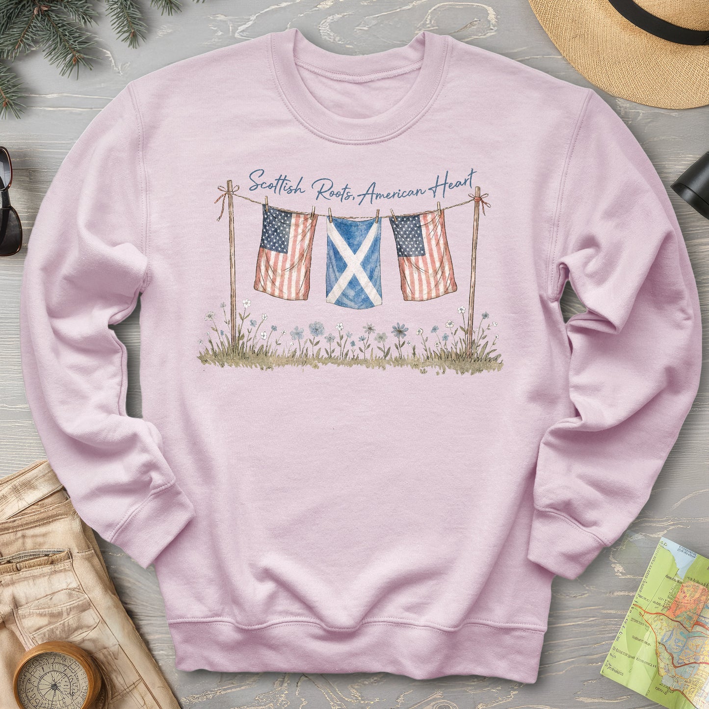 Scottish Roots American Heart Sweatshirt
