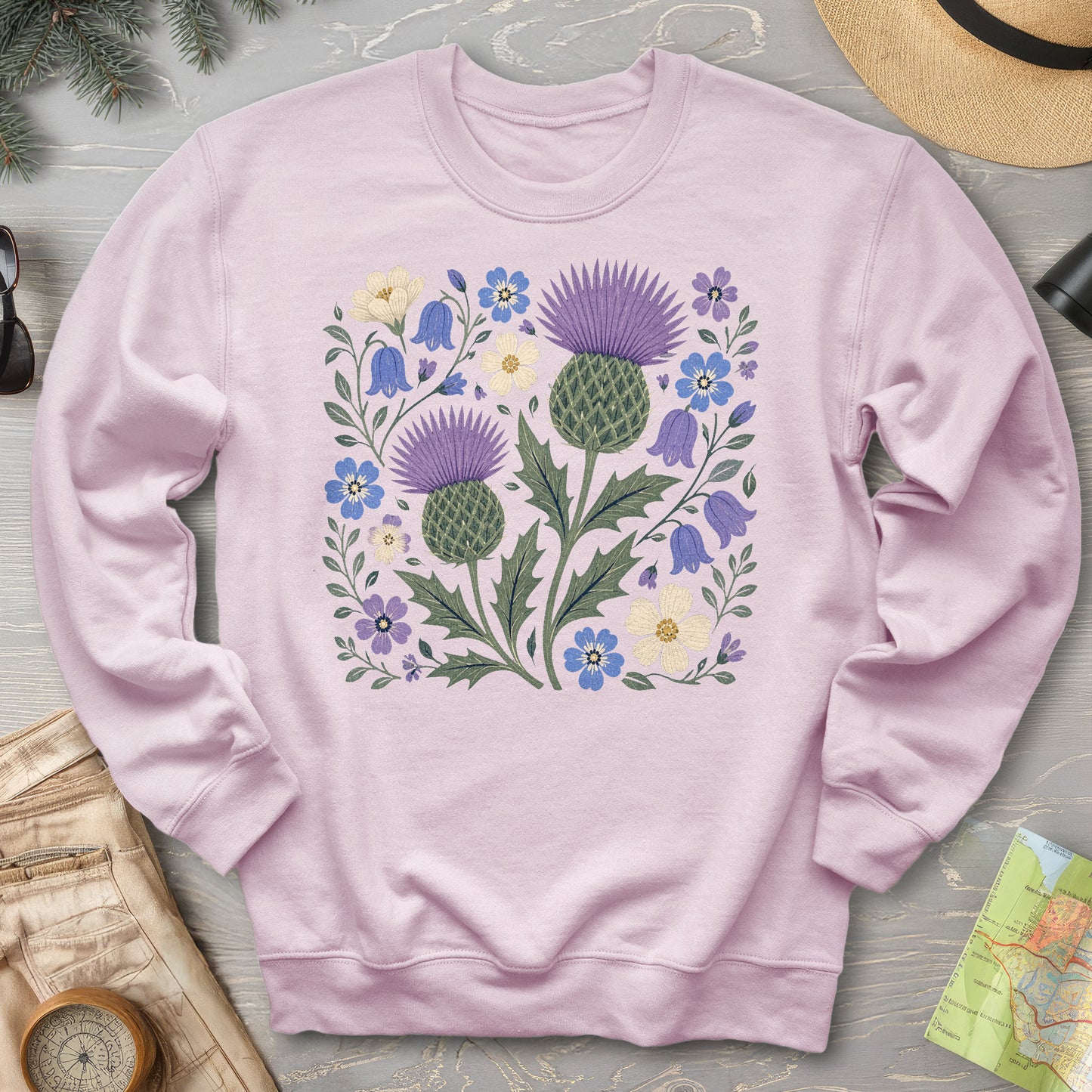 Scottish Thistle Floral Sweatshirt