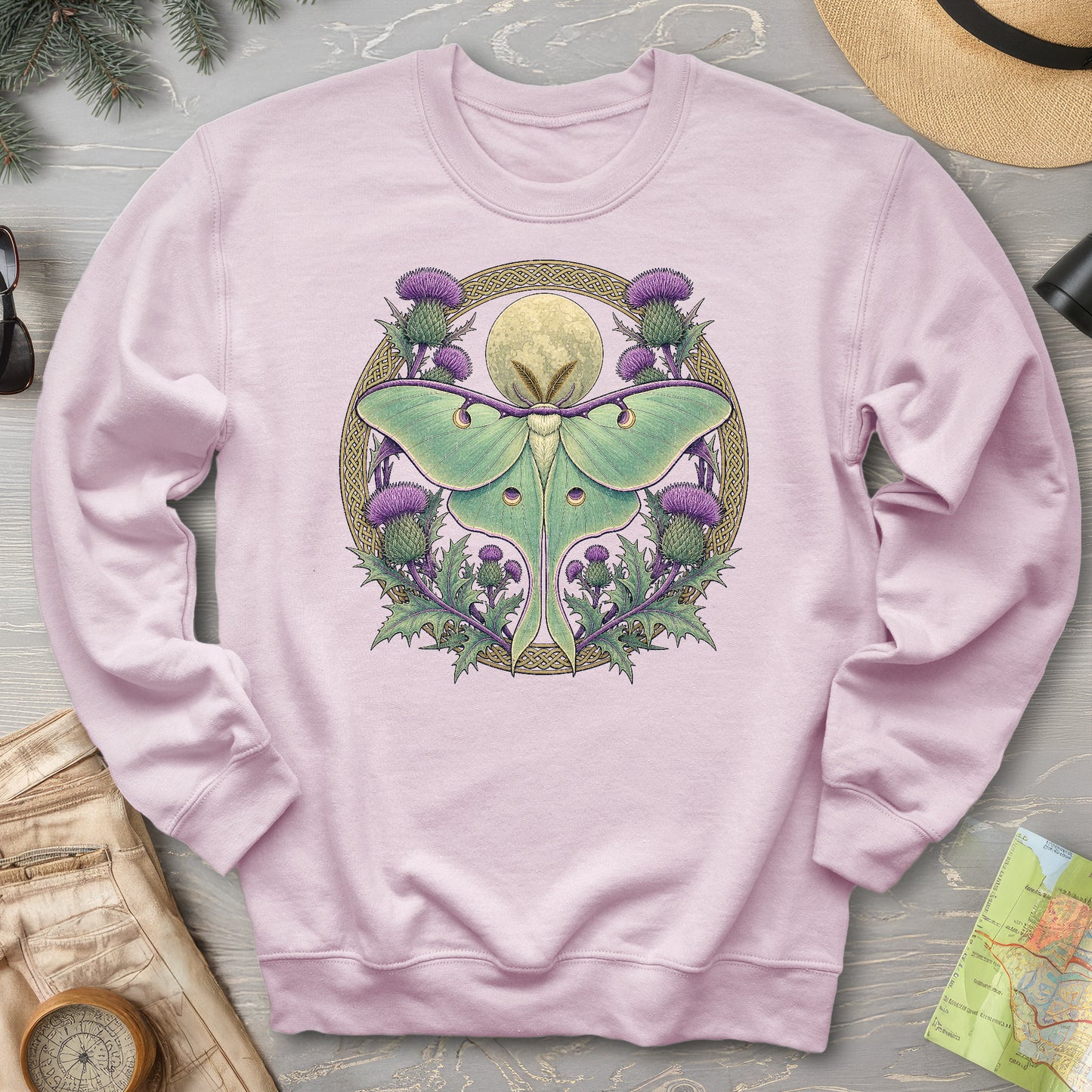 Thistle Luna Moth Sweatshirt