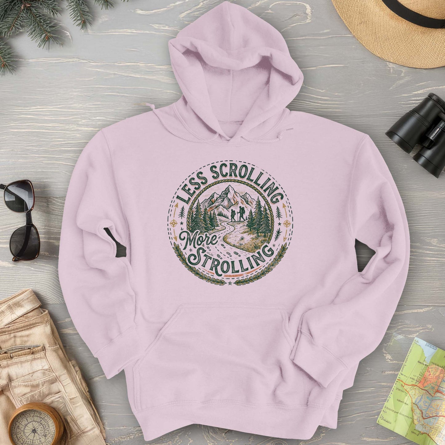 Less Scrolling More Strolling Hoodie
