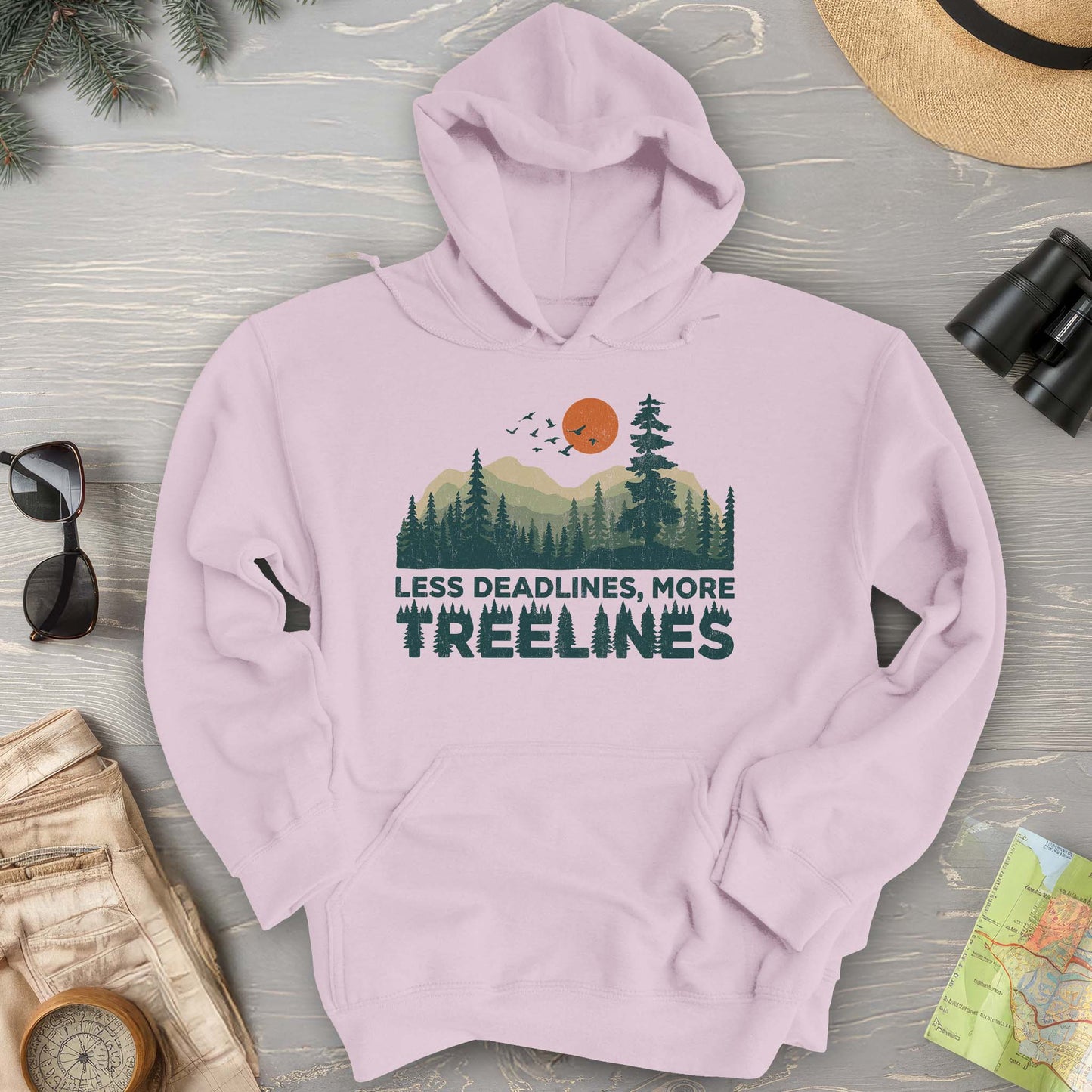 Less Deadlines More Treelines Hoodie