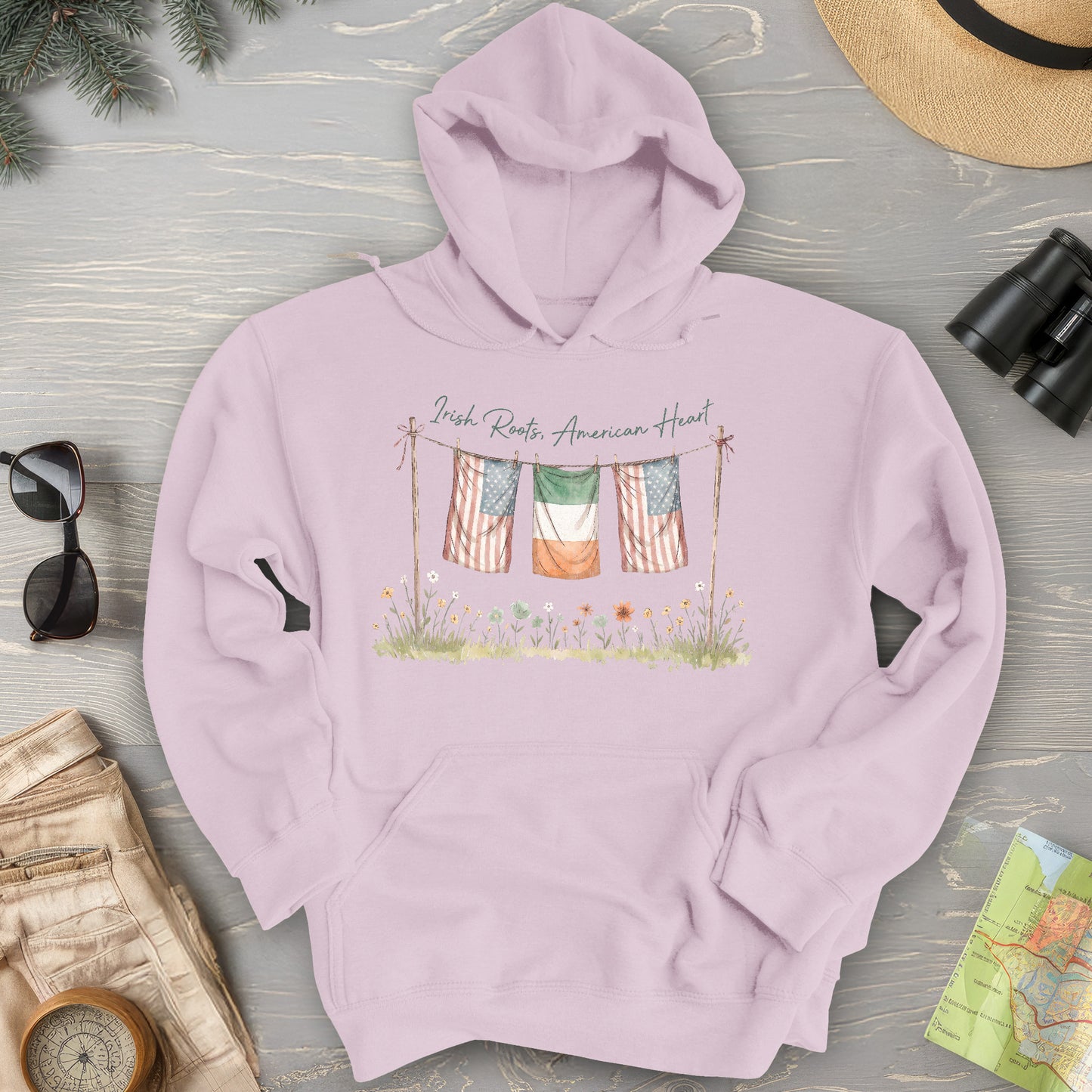 Irish Roots American Heart Hoodie