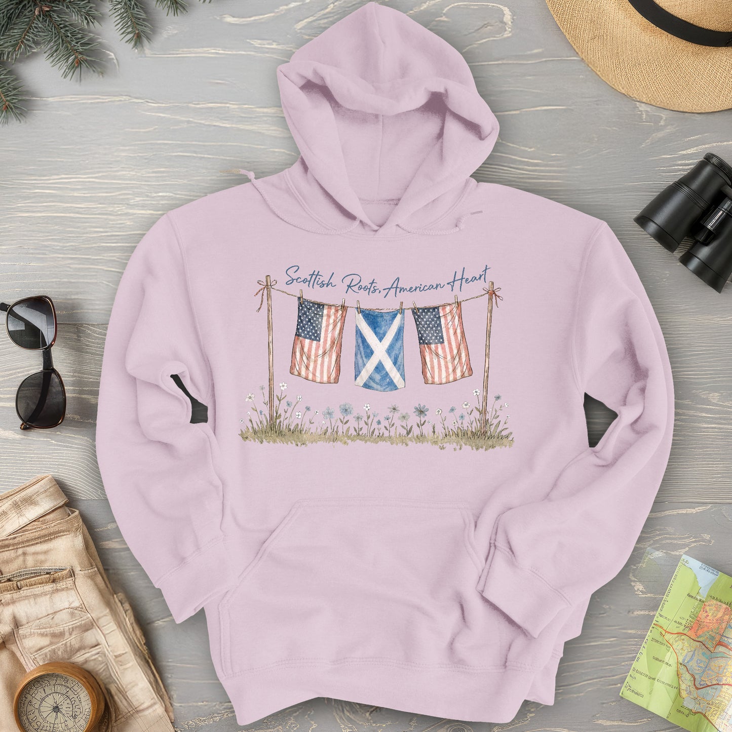 Scottish Roots American Heart Hoodie